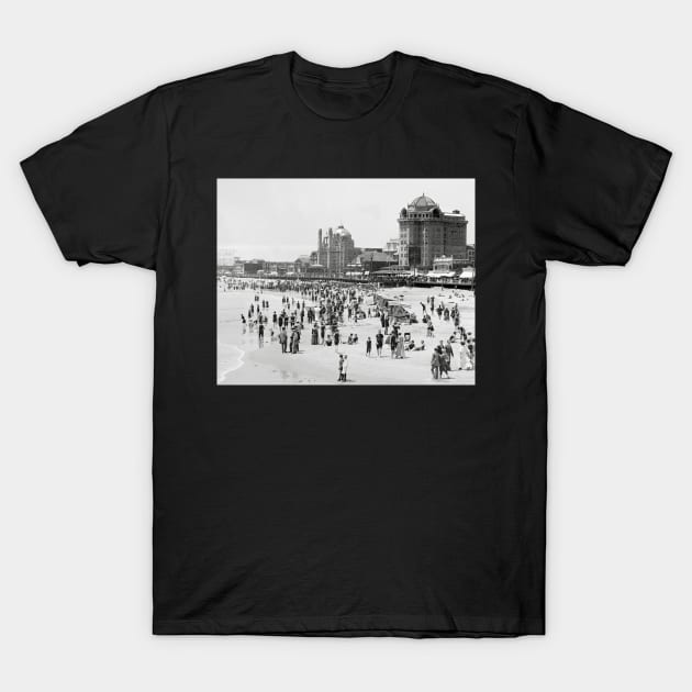 Atlantic City Beach & Boardwalk, 1910. Vintage Photo T-Shirt by historyphoto